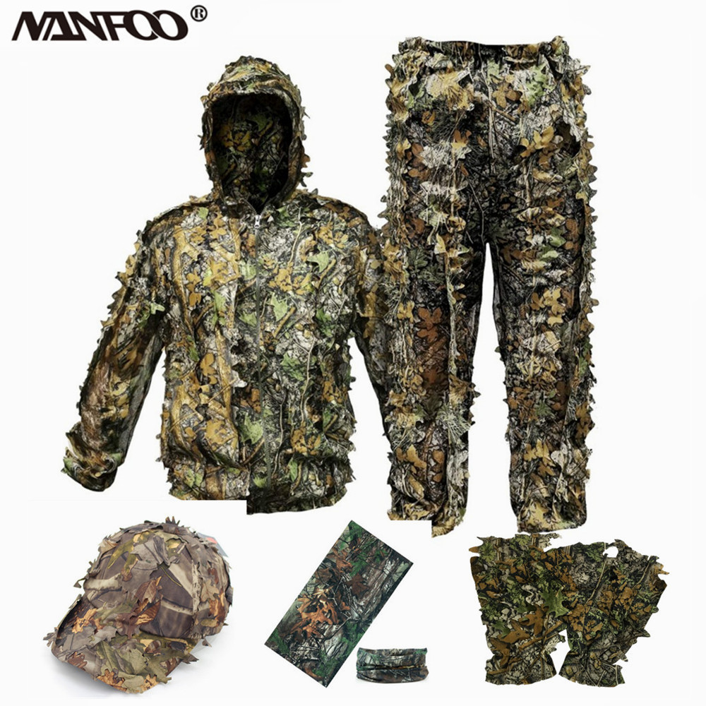 Ghillie Suit Woodland - Adult 3D Leaves Bionic Camouflage Hunting