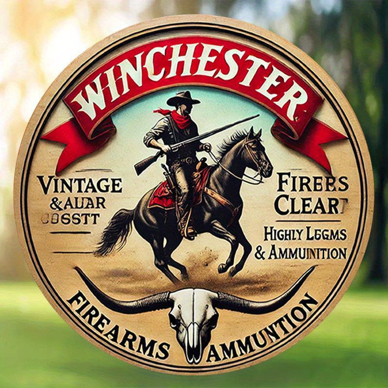 Outdoor Hunting Events - Winchester vintage round metal sign for