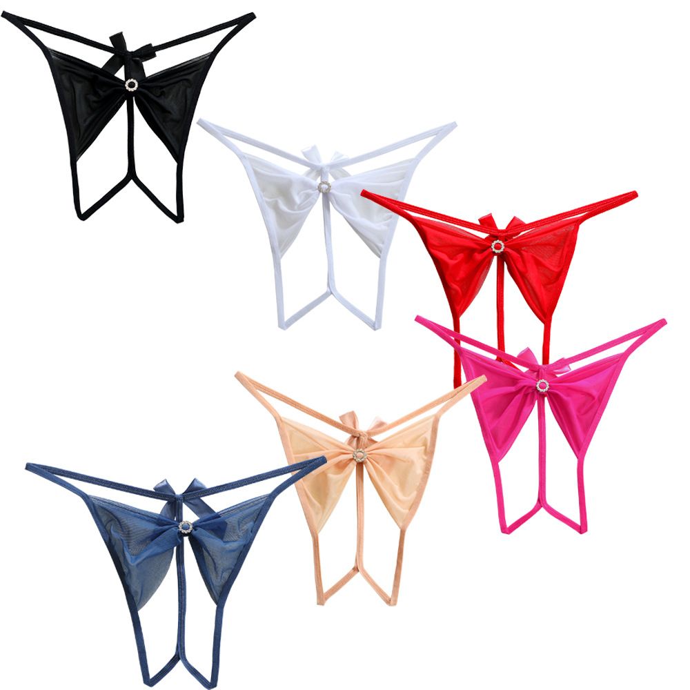 Bow Stringer Tool - Women Cute Bow Mesh Lace Thong