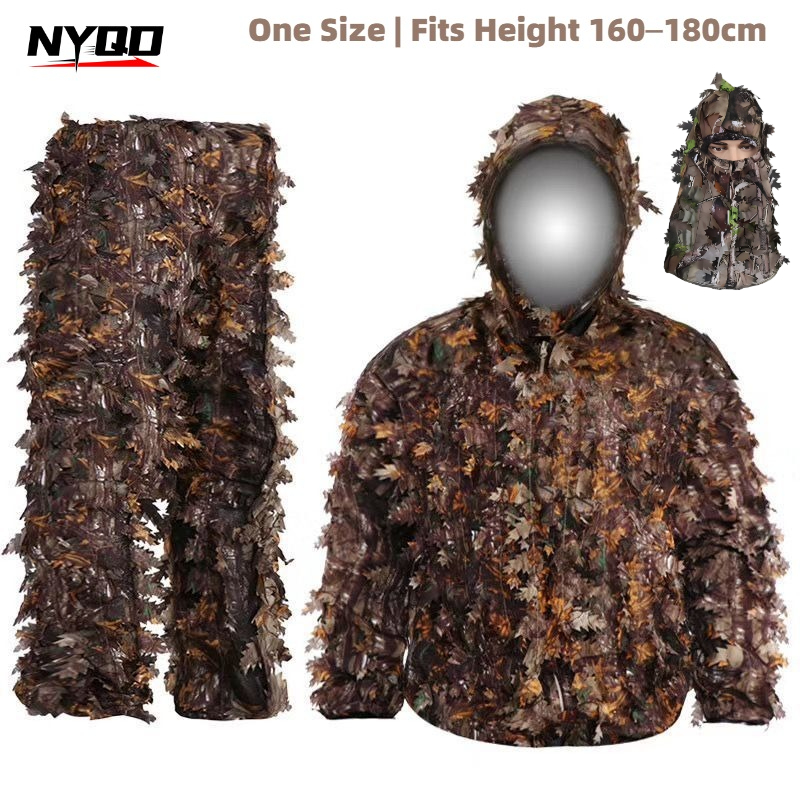 Ghillie Suit Woodland - 3D Leaf Ghillie Suit Hunting Camouflage