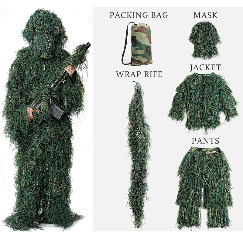 5Pcs Adult Ghillie Suit Kids H - Ghillie Suit Woodland review and price