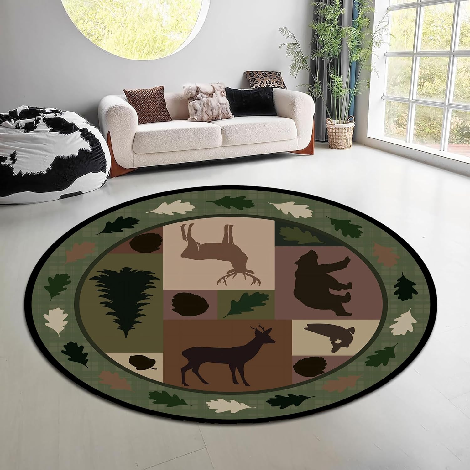 Vintage Nature Forest Round Ru - Hunting Outdoor Mat review and price